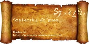 Szeleczky Ágnes névjegykártya